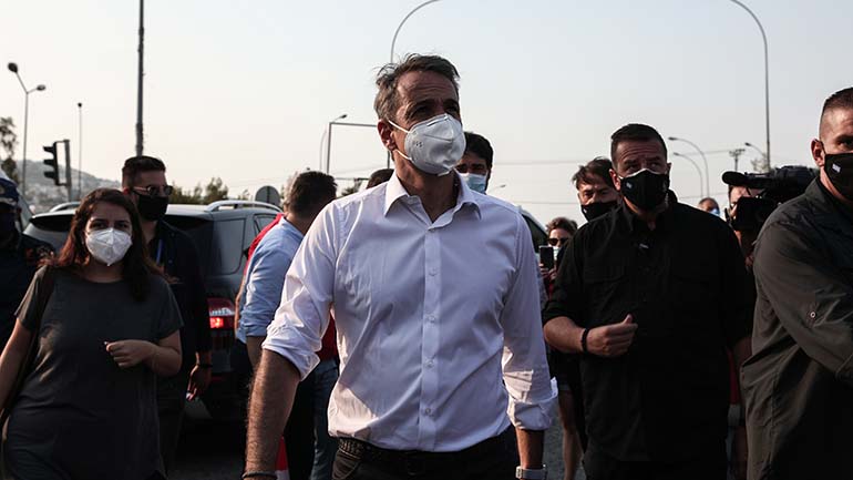 Στην πυρόπληκτη Ηλεία βρίσκεται ο Κ. Μητσοτάκης